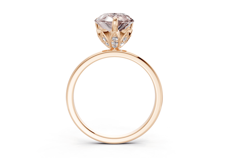 Skye Pink Diamond Solitaire Pear Cut 1.8mm Engagement Ring - Ring Premier