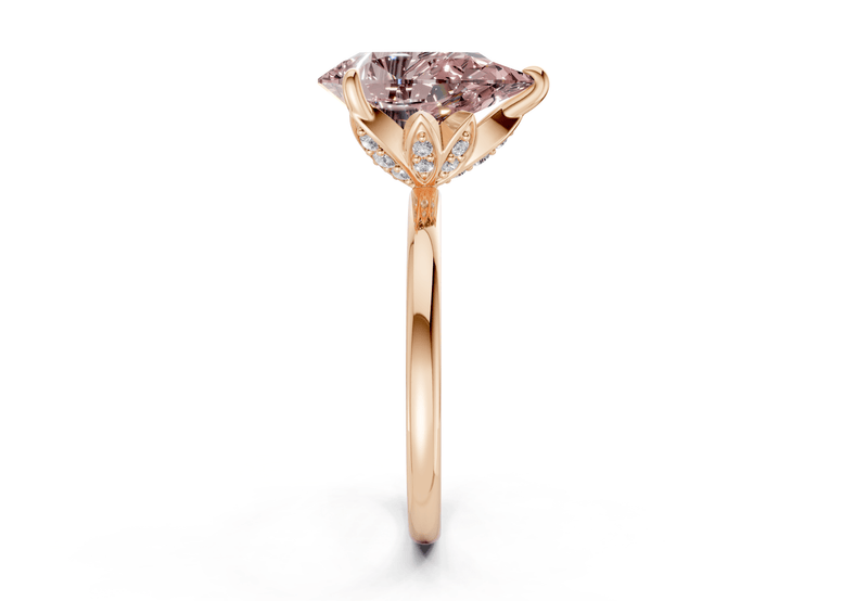 Skye Pink Diamond Solitaire Pear Cut 1.8mm Engagement Ring - Ring Premier