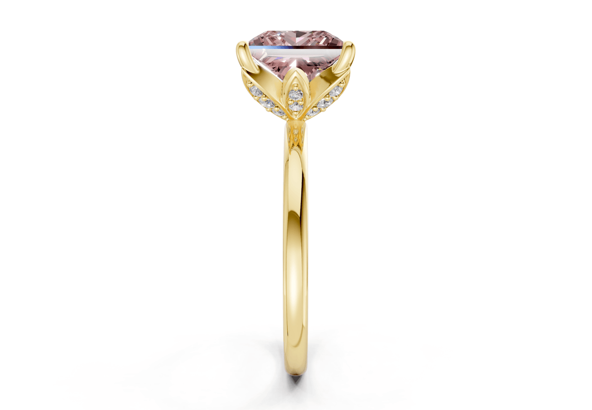 Skye Pink Diamond Solitaire Princess Cut 1.8mm Engagement Ring