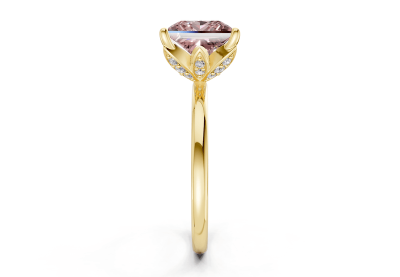Skye Pink Diamond Solitaire Princess Cut 1.8mm Engagement Ring - Ring Premier