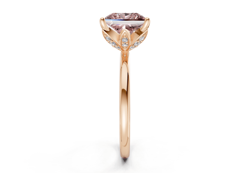 Skye Pink Diamond Solitaire Princess Cut 1.8mm Engagement Ring - Ring Premier