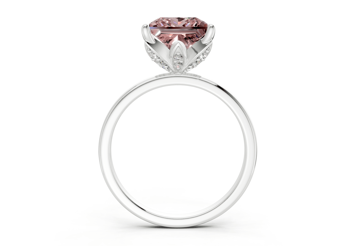 Skye Pink Diamond Solitaire Princess Cut 1.8mm Engagement Ring