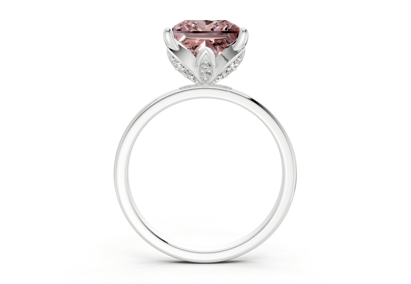 Skye Pink Diamond Solitaire Princess Cut 1.8mm Engagement Ring - Ring Premier