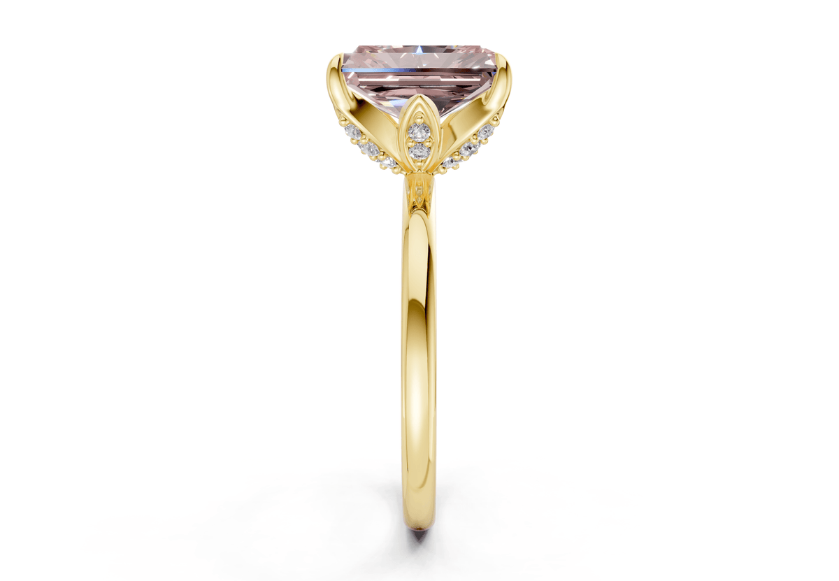 Skye Pink Diamond Solitaire Radiant Cut 1.8mm Engagement Ring