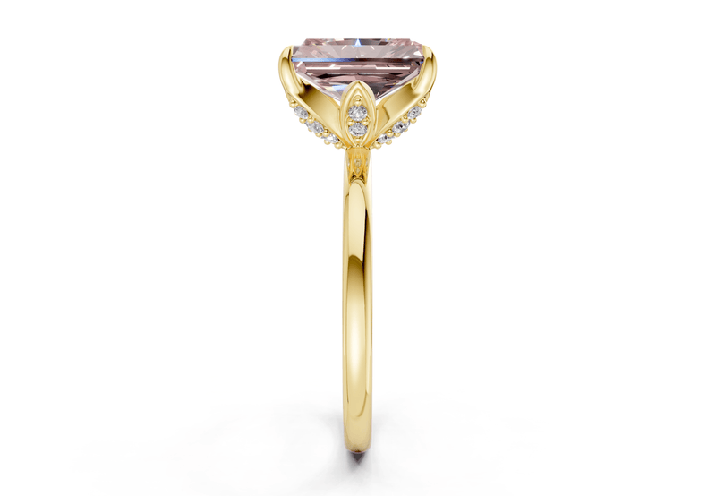 Skye Pink Diamond Solitaire Radiant Cut 1.8mm Engagement Ring - Ring Premier
