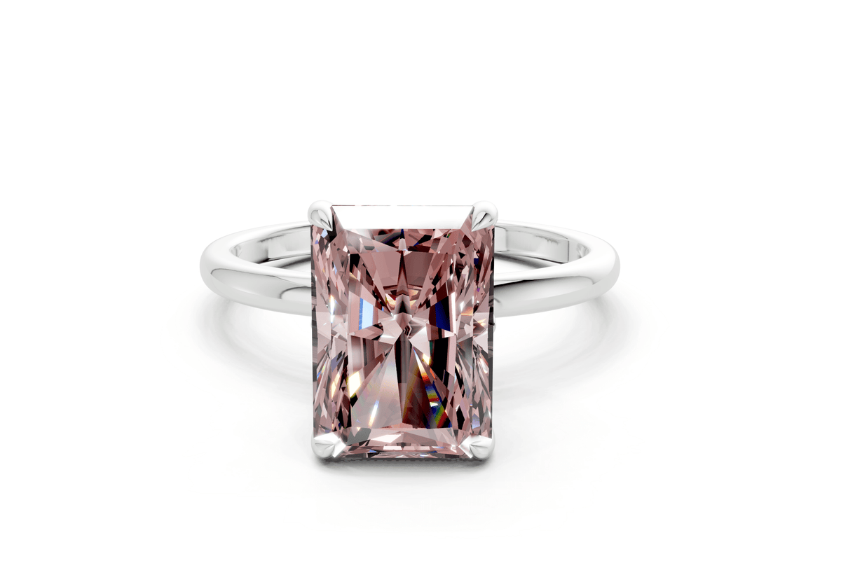 Skye Pink Diamond Solitaire Radiant Cut 1.8mm Engagement Ring