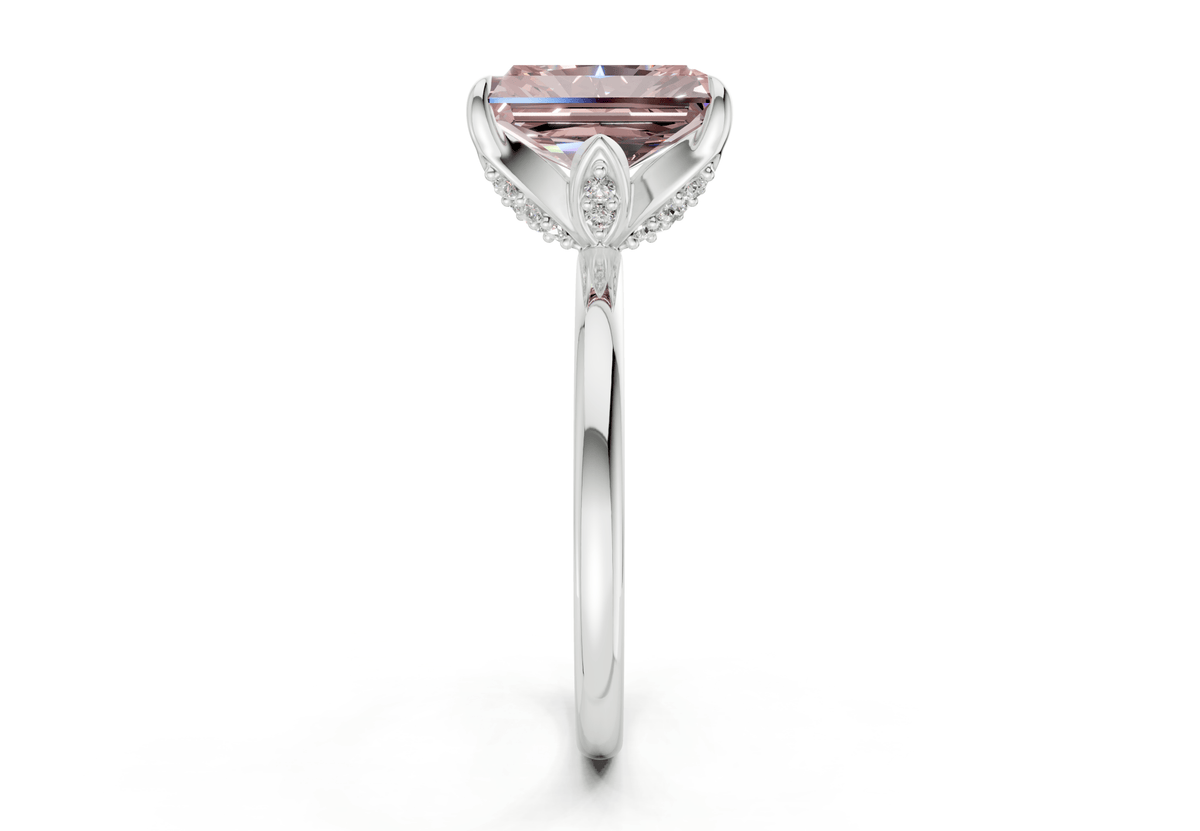 Skye Pink Diamond Solitaire Radiant Cut 1.8mm Engagement Ring