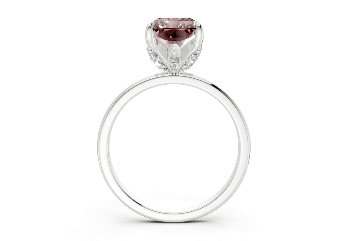 Skye Pink Diamond Solitaire Radiant Cut 1.8mm Engagement Ring