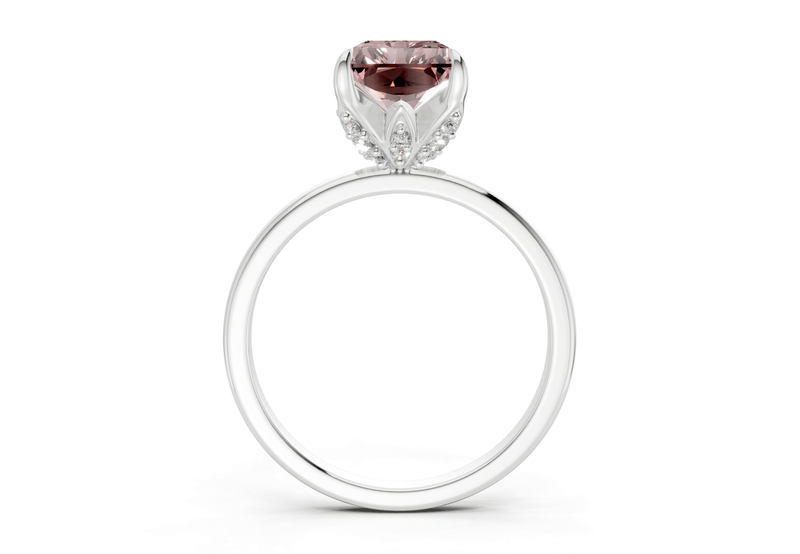 Skye Pink Diamond Solitaire Radiant Cut 1.8mm Engagement Ring - Ring Premier