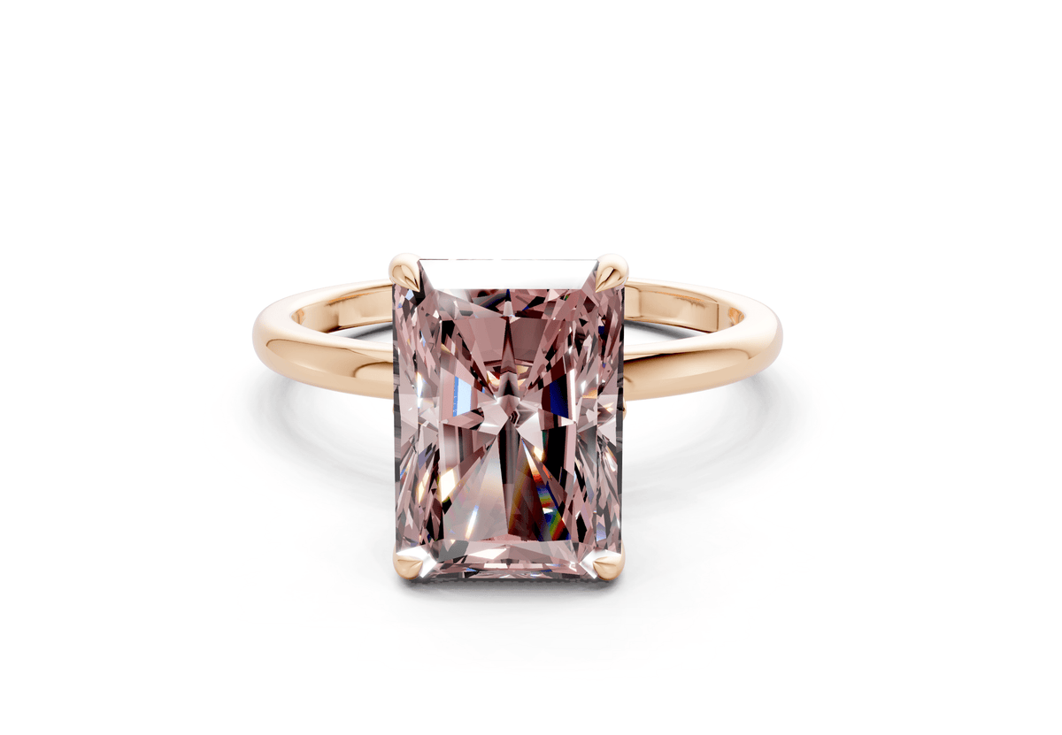 Skye Pink Diamond Solitaire Radiant Cut 1.8mm Engagement Ring