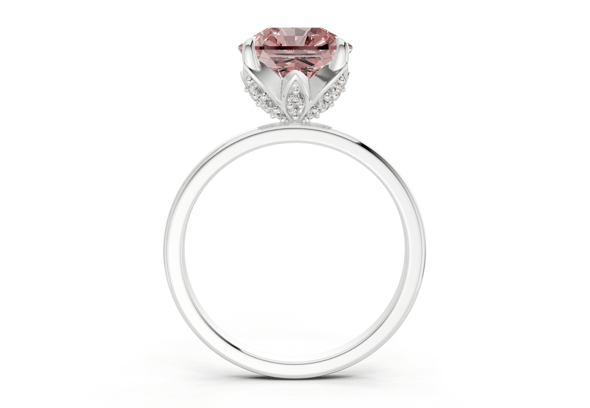 Skye Pink Diamond Solitaire Radiant Squareuare Cut 1.8mm Engagement Ring