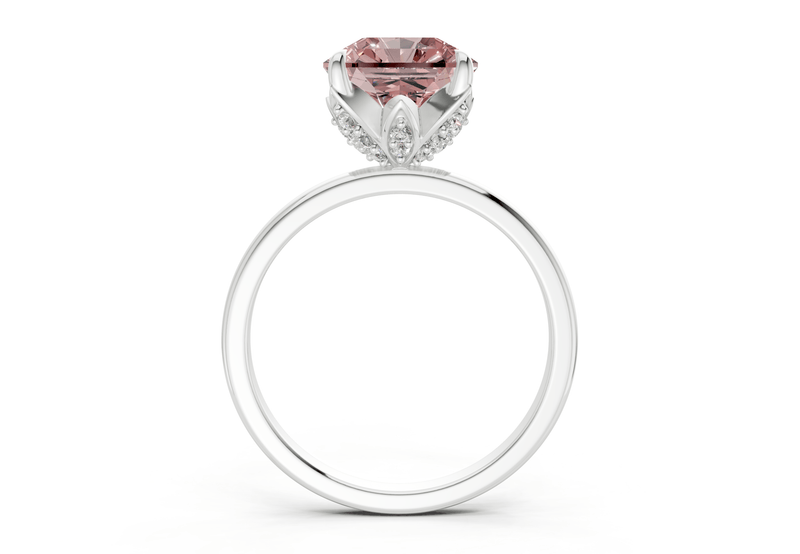 Skye Pink Diamond Solitaire Radiant Squareuare Cut 1.8mm Engagement Ring - Ring Premier