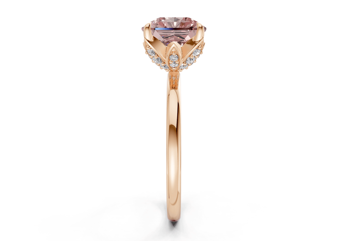 Skye Pink Diamond Solitaire Radiant Squareuare Cut 1.8mm Engagement Ring