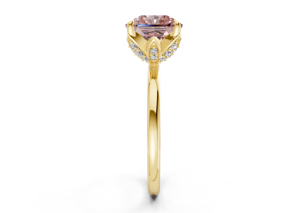 Skye Pink Diamond Solitaire Radiant Squareuare Cut 1.8mm Engagement Ring