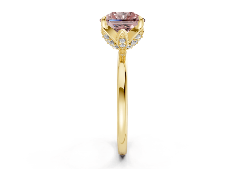 Skye Pink Diamond Solitaire Radiant Squareuare Cut 1.8mm Engagement Ring - Ring Premier