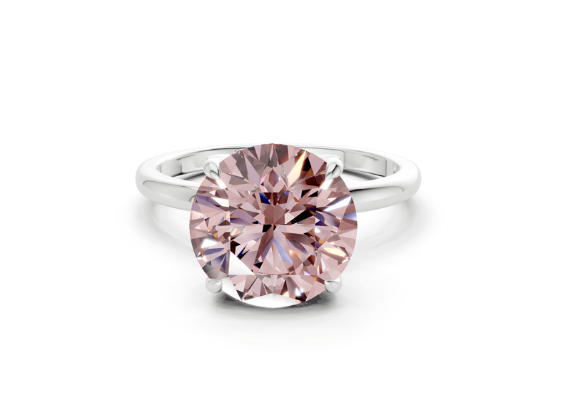 Skye Pink Diamond Solitaire Round Cut 1.8mm Engagement Ring - Ring Premier