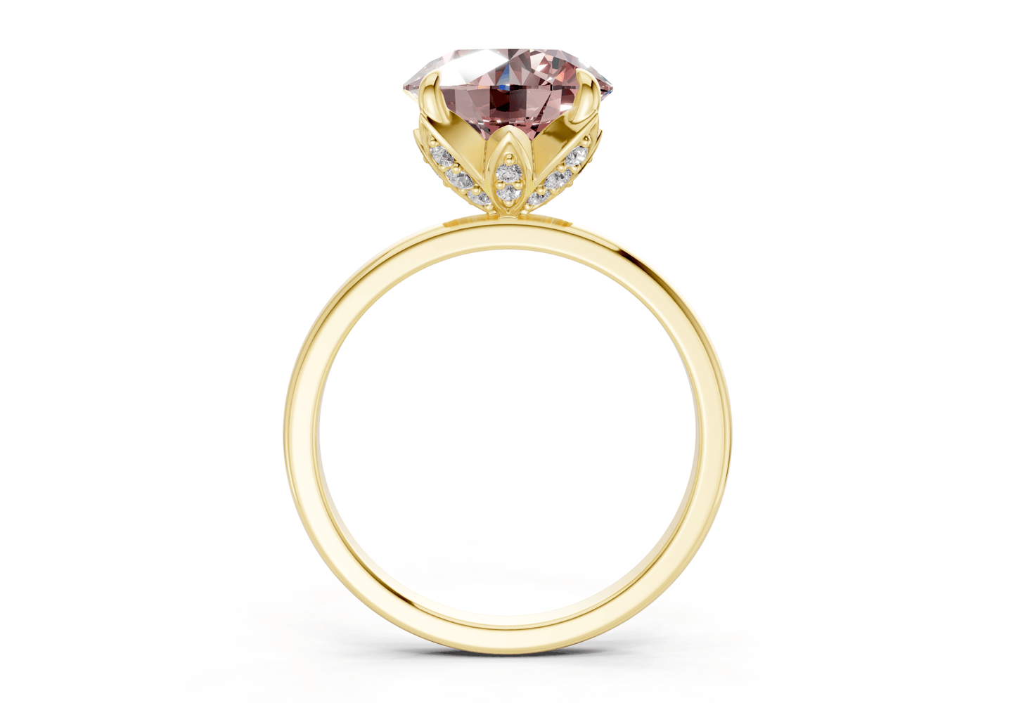 Skye Pink Diamond Solitaire Round Cut 1.8mm Engagement Ring - Ring Premier