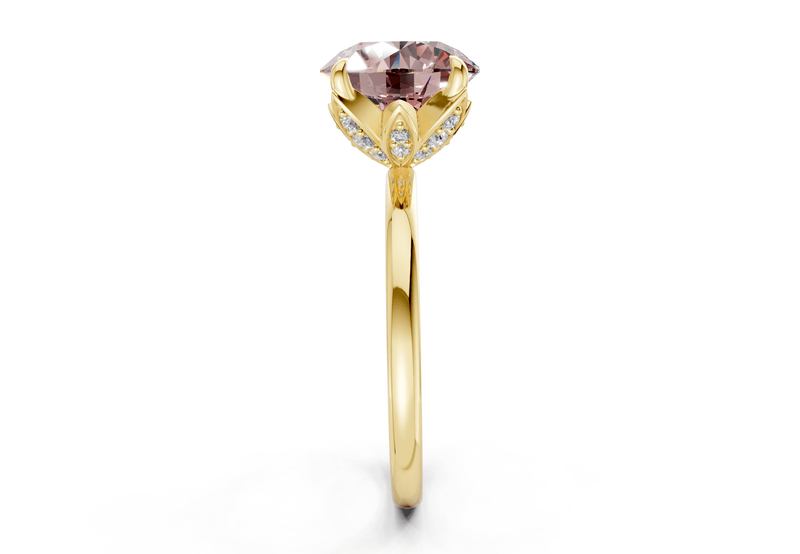 Skye Pink Diamond Solitaire Round Cut 1.8mm Engagement Ring - Ring Premier