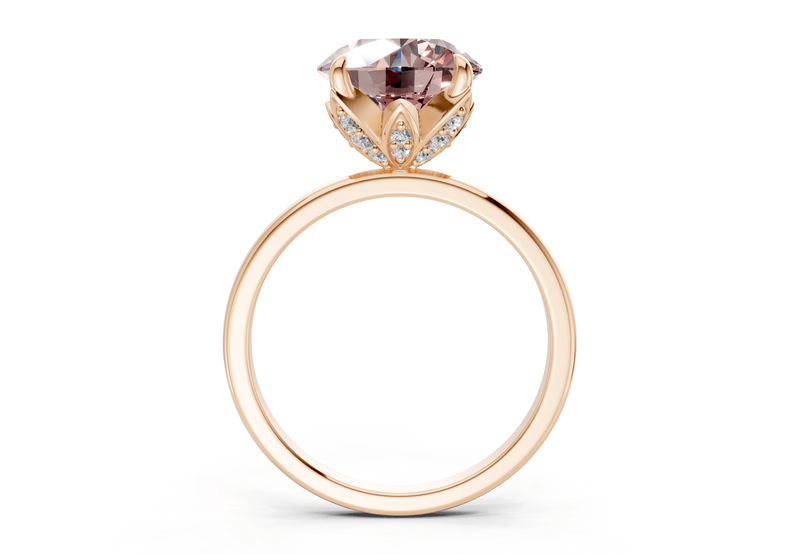 Skye Pink Diamond Solitaire Round Cut 1.8mm Engagement Ring - Ring Premier