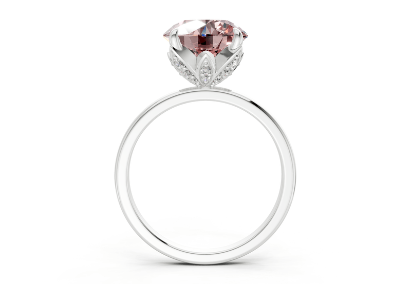 Skye Pink Diamond Solitaire Round Cut 1.8mm Engagement Ring - Ring Premier