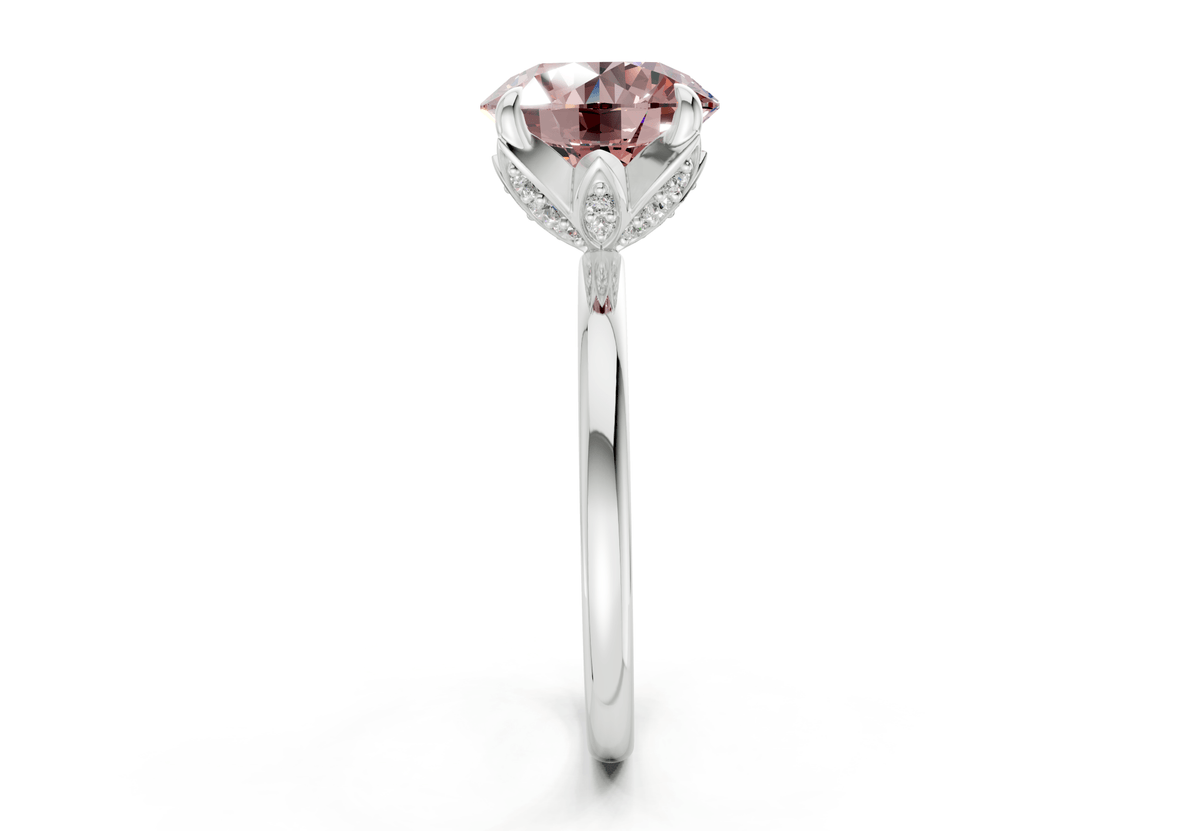 Skye Pink Diamond Solitaire Round Cut 1.8mm Engagement Ring
