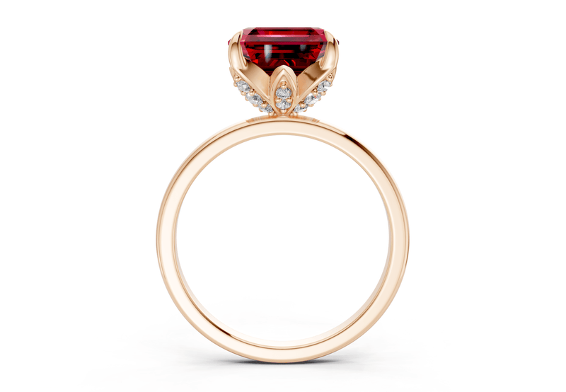 Skye Ruby Gemstone Solitaire Asscher Cut 1.8mm Engagement Ring - Ring Premier