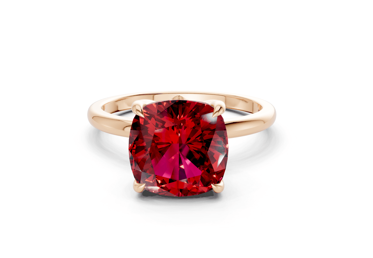 Skye Ruby Gemstone Solitaire Cushion Squareuare Cut 1.8mm Engagement Ring