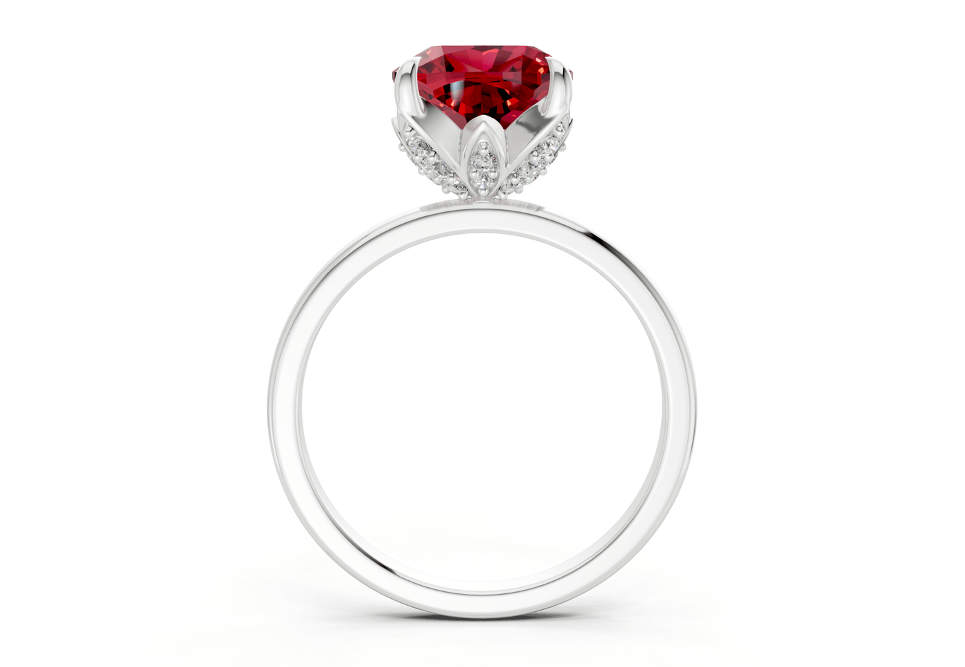 Skye Ruby Gemstone Solitaire Cushion Squareuare Cut 1.8mm Engagement Ring