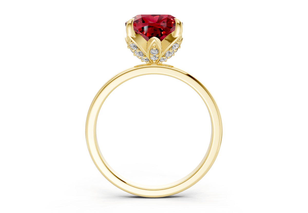 Skye Ruby Gemstone Solitaire Cushion Squareuare Cut 1.8mm Engagement Ring