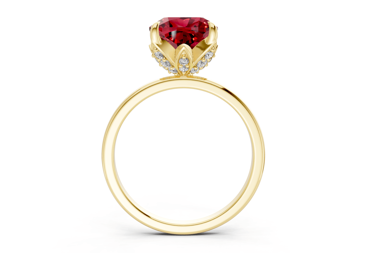 Skye Ruby Gemstone Solitaire Cushion Squareuare Cut 1.8mm Engagement Ring - Ring Premier