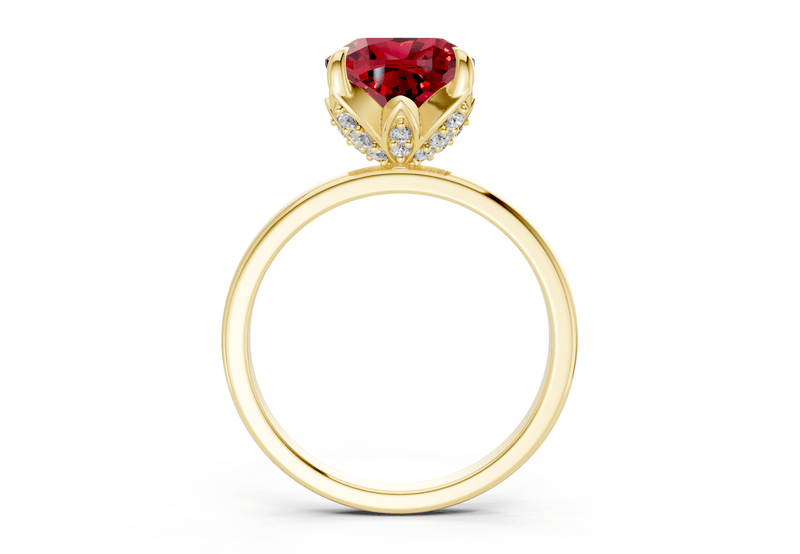 Skye Ruby Gemstone Solitaire Cushion Squareuare Cut 1.8mm Engagement Ring