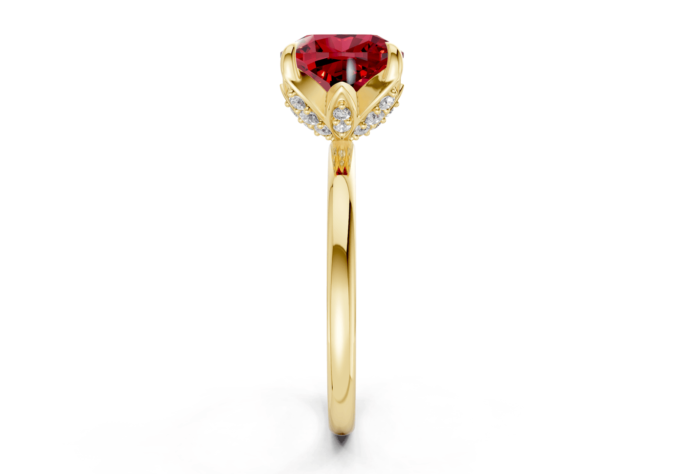 Skye Ruby Gemstone Solitaire Cushion Squareuare Cut 1.8mm Engagement Ring