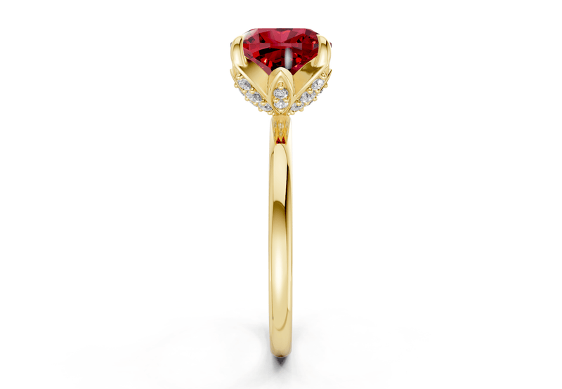 Skye Ruby Gemstone Solitaire Cushion Squareuare Cut 1.8mm Engagement Ring - Ring Premier