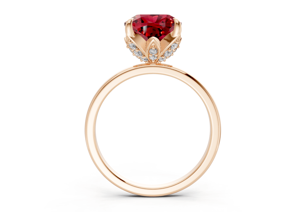 Skye Ruby Gemstone Solitaire Cushion Squareuare Cut 1.8mm Engagement Ring