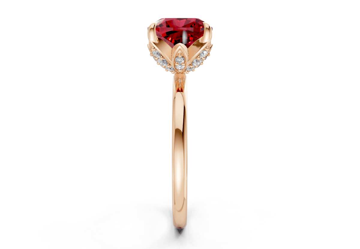 Skye Ruby Gemstone Solitaire Cushion Squareuare Cut 1.8mm Engagement Ring