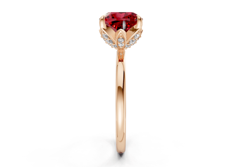 Skye Ruby Gemstone Solitaire Cushion Squareuare Cut 1.8mm Engagement Ring - Ring Premier