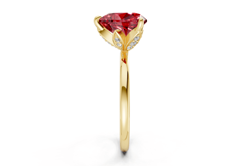 Skye Ruby Gemstone Solitaire Heart Cut 1.8mm Engagement Ring - Ring Premier