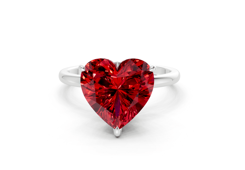 Skye Ruby Gemstone Solitaire Heart Cut 1.8mm Engagement Ring - Ring Premier