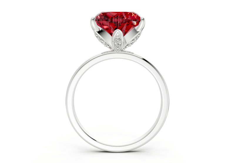 Skye Ruby Gemstone Solitaire Heart Cut 1.8mm Engagement Ring - Ring Premier