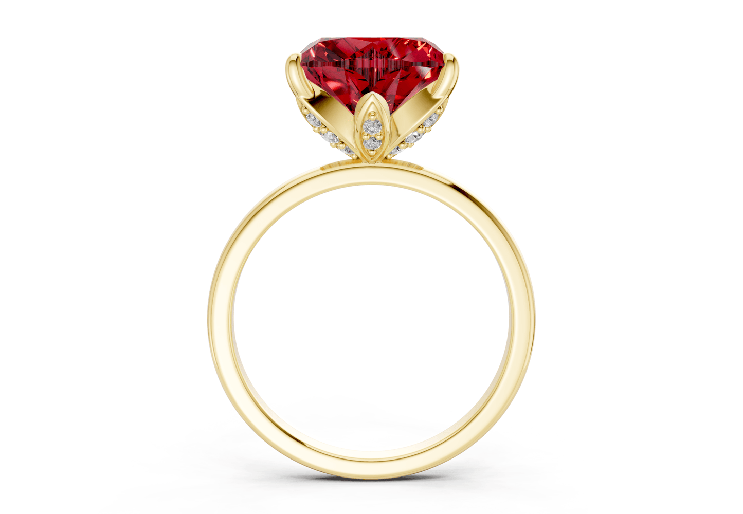 Skye Ruby Gemstone Solitaire Heart Cut 1.8mm Engagement Ring - Ring Premier