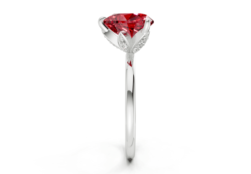 Skye Ruby Gemstone Solitaire Heart Cut 1.8mm Engagement Ring - Ring Premier