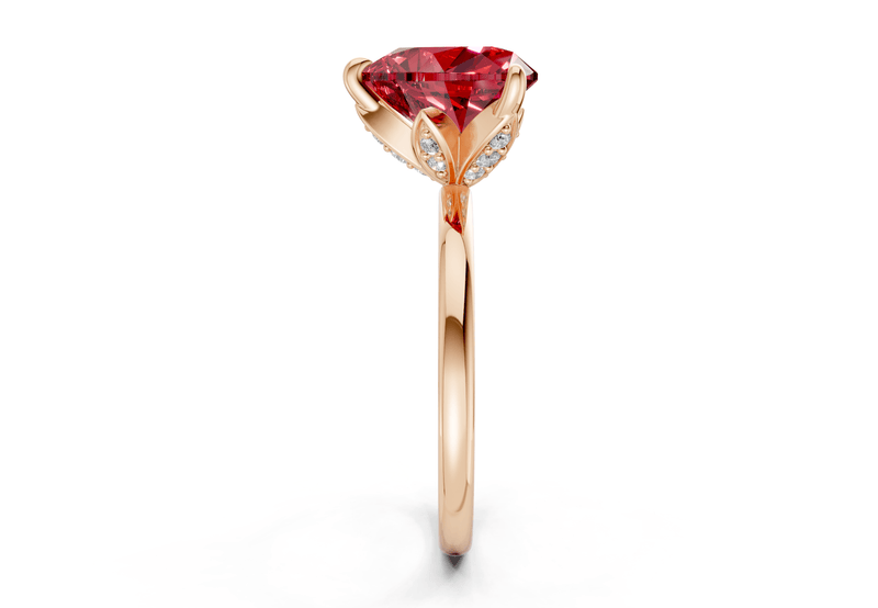 Skye Ruby Gemstone Solitaire Heart Cut 1.8mm Engagement Ring - Ring Premier