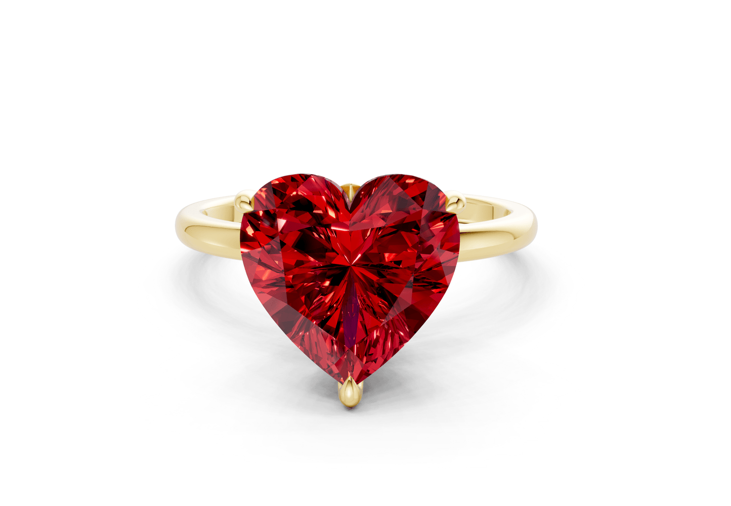 Skye Ruby Gemstone Solitaire Heart Cut 1.8mm Engagement Ring - Ring Premier
