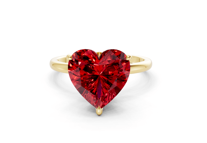 Skye Ruby Gemstone Solitaire Heart Cut 1.8mm Engagement Ring