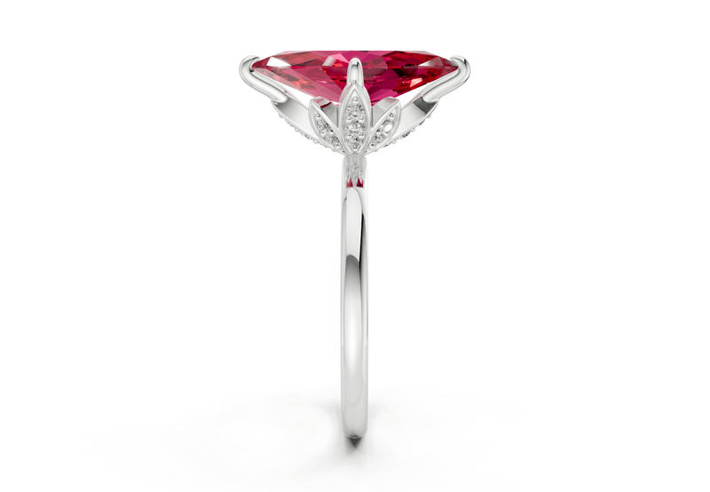 Skye Ruby Gemstone Solitaire Marquise Cut 1.8mm Engagement Ring - Ring Premier