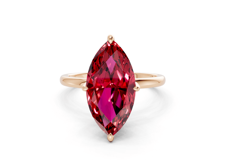 Skye Ruby Gemstone Solitaire Marquise Cut 1.8mm Engagement Ring - Ring Premier