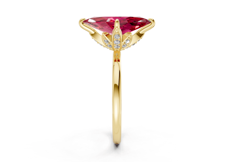 Skye Ruby Gemstone Solitaire Marquise Cut 1.8mm Engagement Ring - Ring Premier