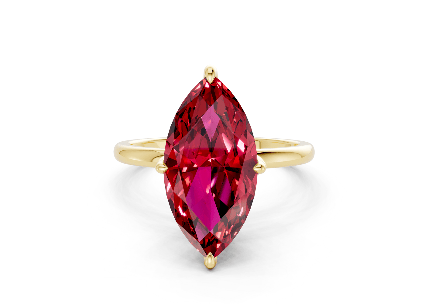 Skye Ruby Gemstone Solitaire Marquise Cut 1.8mm Engagement Ring - Ring Premier