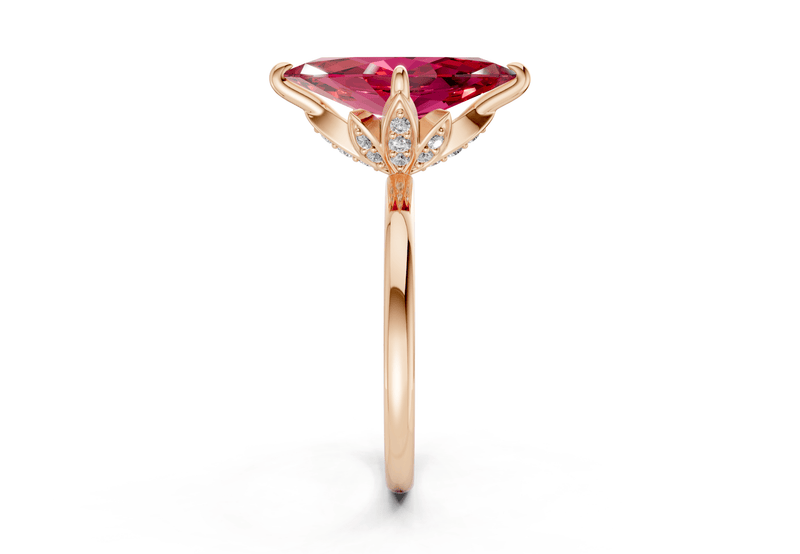 Skye Ruby Gemstone Solitaire Marquise Cut 1.8mm Engagement Ring - Ring Premier