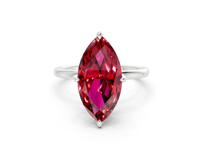 Skye Ruby Gemstone Solitaire Marquise Cut 1.8mm Engagement Ring - Ring Premier